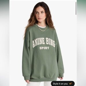 ANINE BING Tyle Sweatshirt in Green